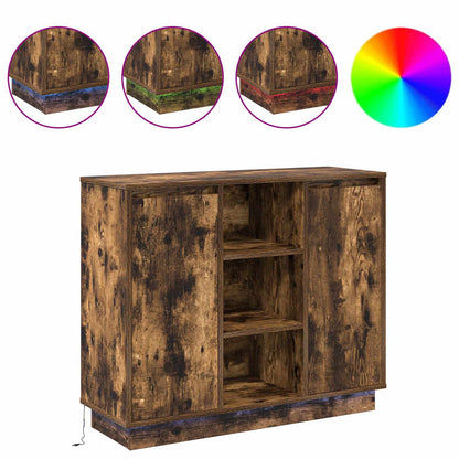 Madia LED Rovere fumé 90 x 32 x 75 cm Legno ingegnerizzato | homemem39
