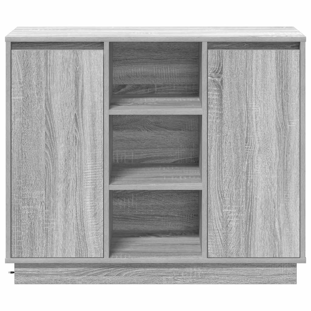 Madia LED Grigio Sonoma 90 x 32 x 75 cm Legno multistrato