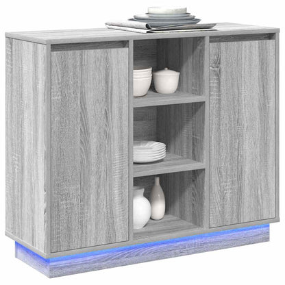 Madia LED Grigio Sonoma 90 x 32 x 75 cm Legno multistrato