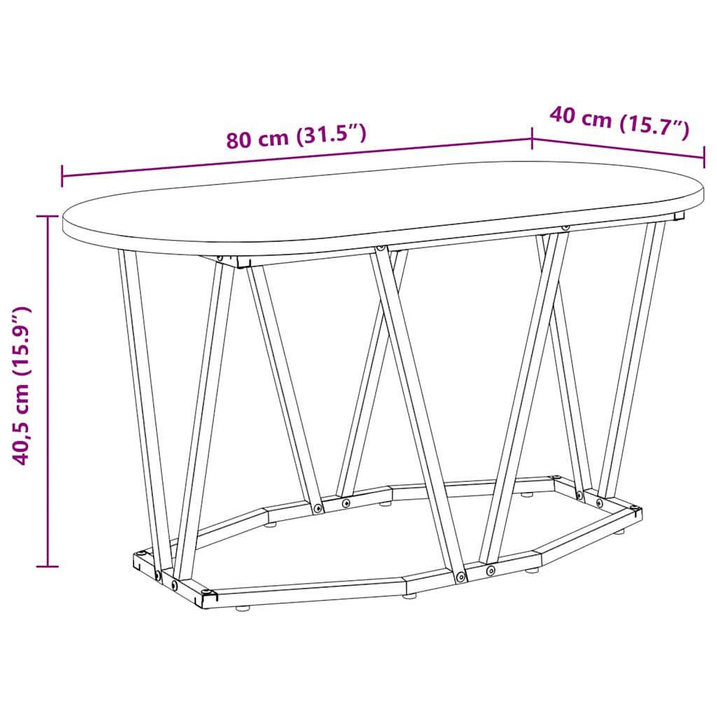 Tavolino da salotto Rovere Sonoma 80 x 40 x 40.5 cm