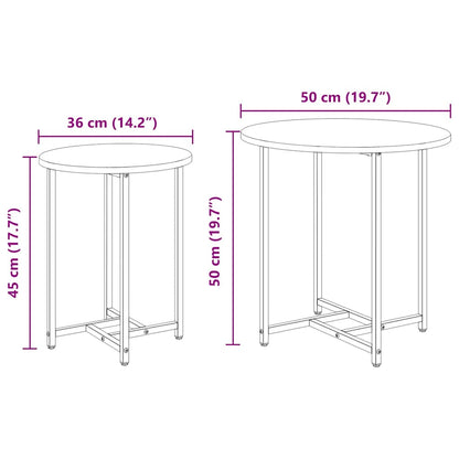 Set tavolini 2 pcs Grigio Sonoma e Nero