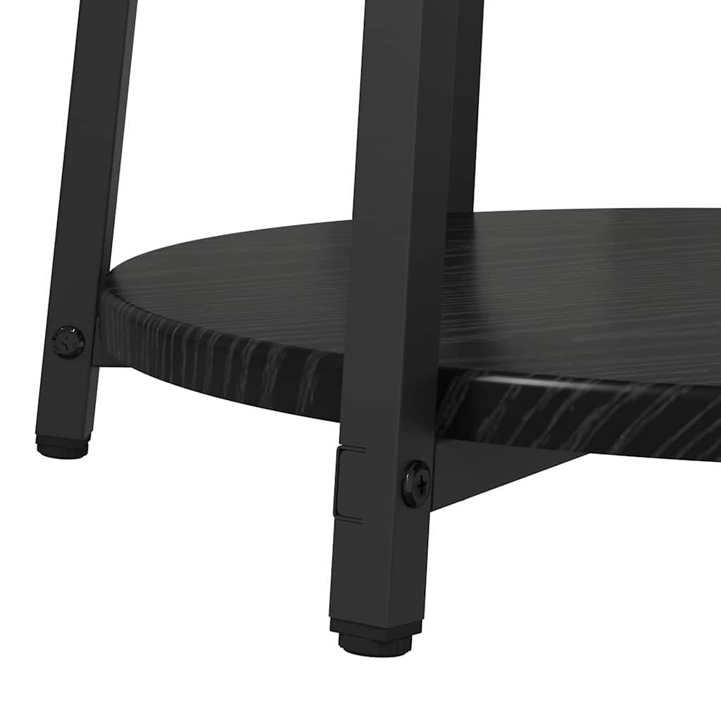 Set tavolini con lo scaffale 2 pcs Rovere Nero