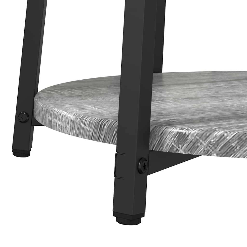 Set tavolini con lo scaffale 2 pcs Grigio Sonoma e Nero