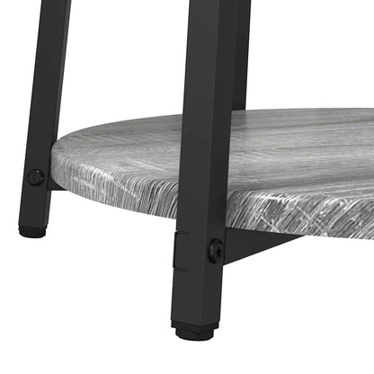 Set tavolini con lo scaffale 2 pcs Grigio Sonoma e Nero