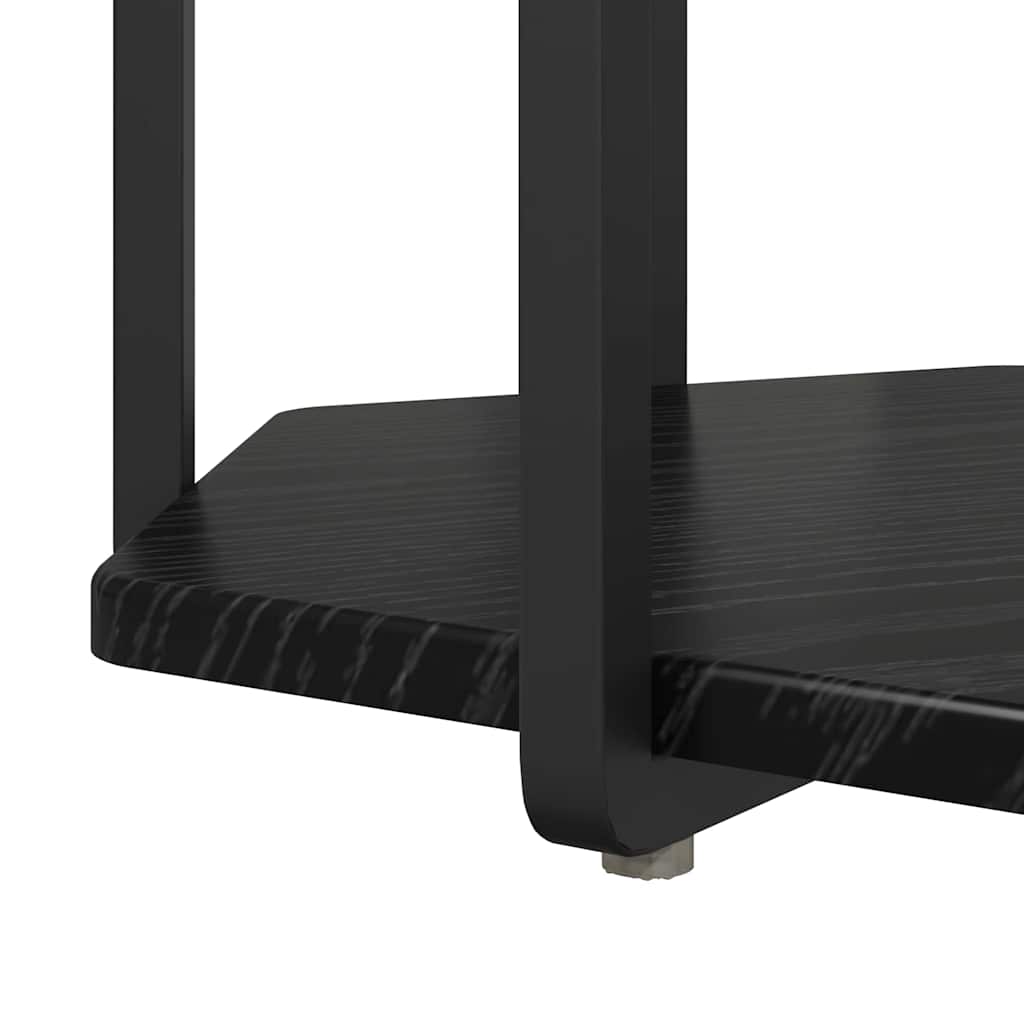 Set tavolini con lo scaffale 2 pcs Rovere Nero