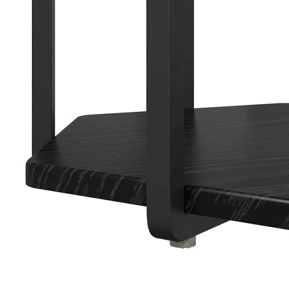 Set tavolini con lo scaffale 2 pcs Rovere Nero