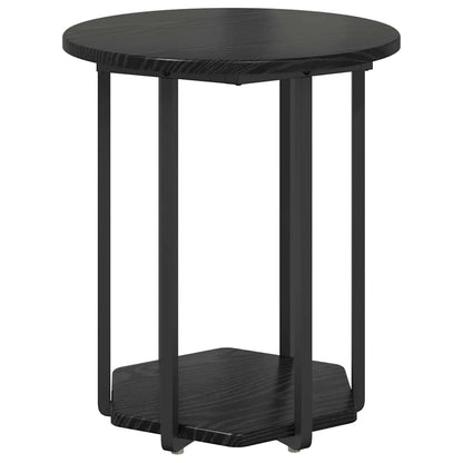 Set tavolini con lo scaffale 2 pcs Rovere Nero