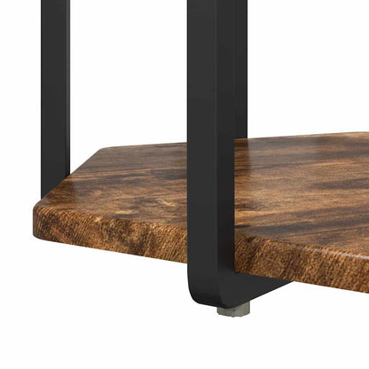 Set tavolini con lo scaffale 2 pcs Marrone