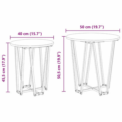 Set tavolini 2 pcs Legno Antico e Nero | homemem39