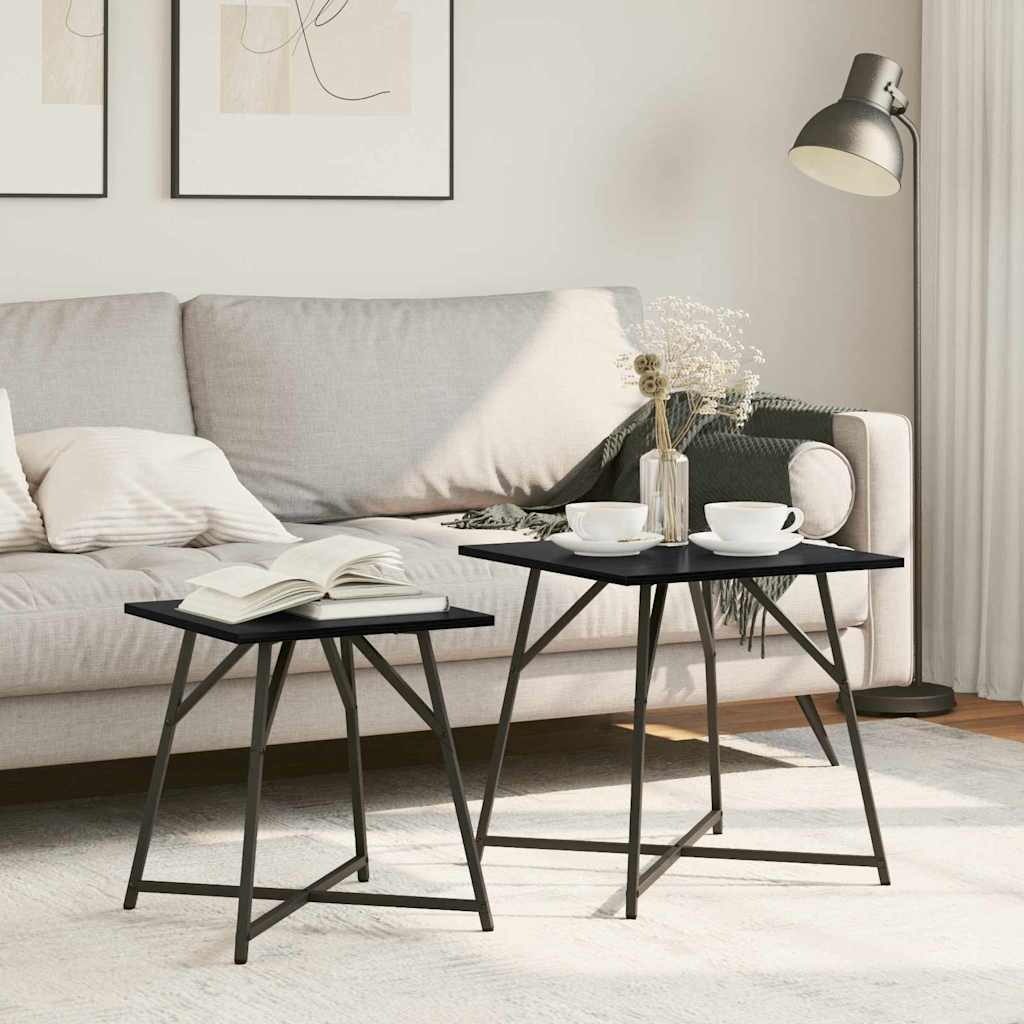 Set tavolini 2 pcs Rovere Nero