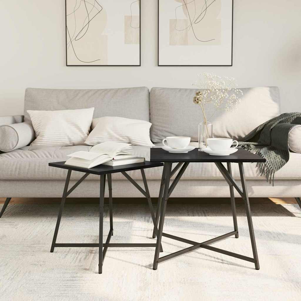 Set tavolini 2 pcs Rovere Nero