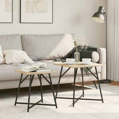 Set tavolini 2 pcs Rovere Sonoma e Nero