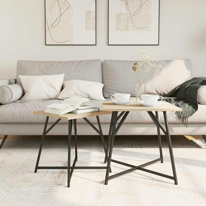 Set tavolini 2 pcs Rovere Sonoma e Nero