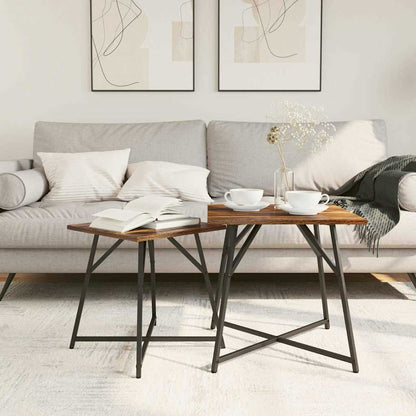 Set tavolini 2 pcs Rovere Affumicato e Nero