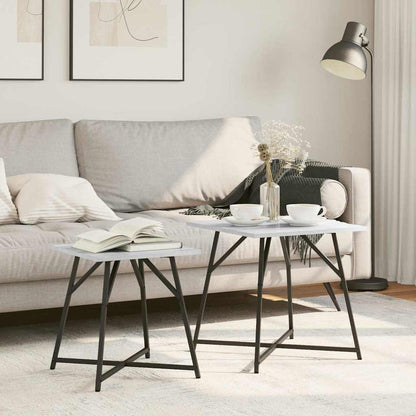 Set tavolini 2 pcs Grigio Sonoma e Nero