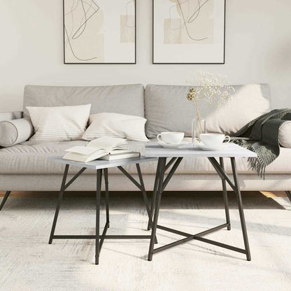 Set tavolini 2 pcs Grigio Sonoma e Nero