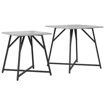 Set tavolini 2 pcs Grigio Sonoma e Nero