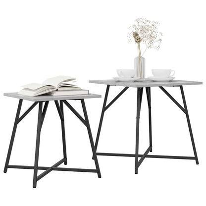 Set tavolini 2 pcs Grigio Sonoma e Nero