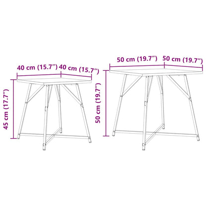 Set tavolini 2 pcs Legno Antico e Nero