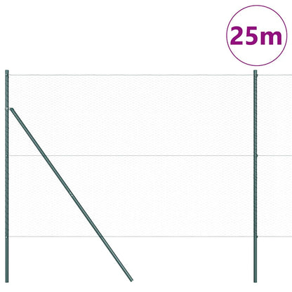 Palo della recinzione Verde 25 x 1,5 m (rete da 25 mm) Acciaio | homemem39