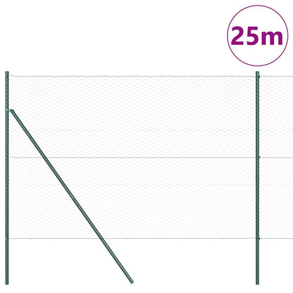 Recinzione esagonale da esterno da fissare a terra 25 x 1,5 m