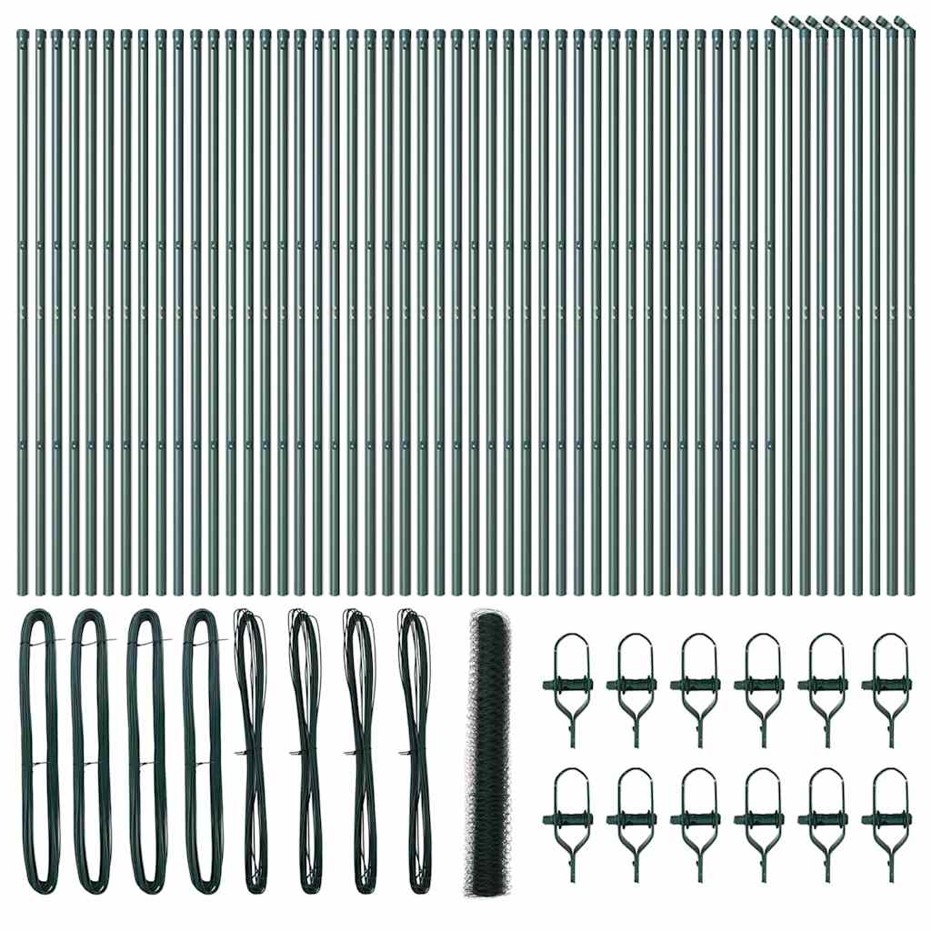 Palo della recinzione Verde 100 x 1 m (maglie da 50 mm)