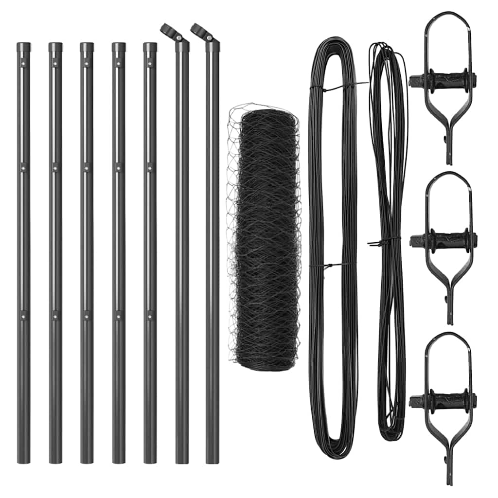 Palo della recinzione Grigio 10 x 0,4 m (rete da 36 mm)