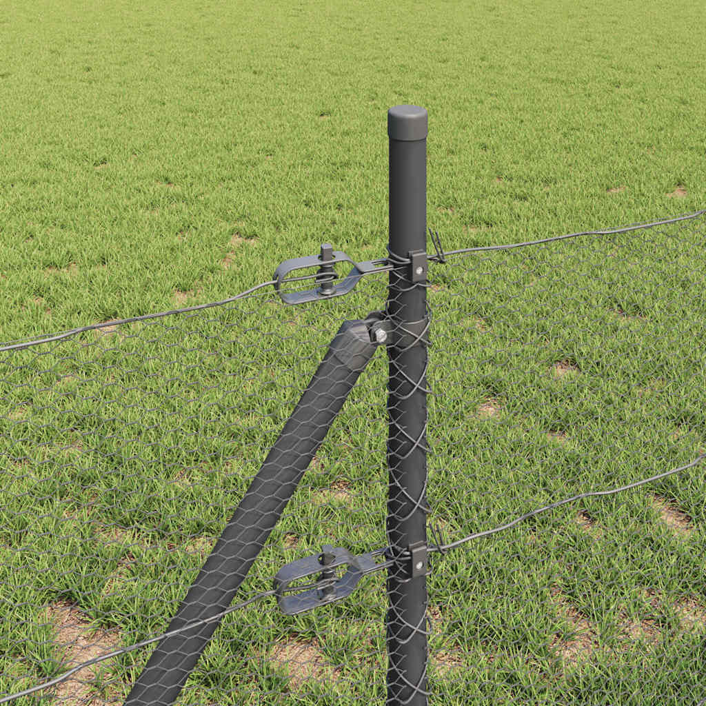 Palo della recinzione Grigio 10 x 0,5 m (rete da 13 mm)