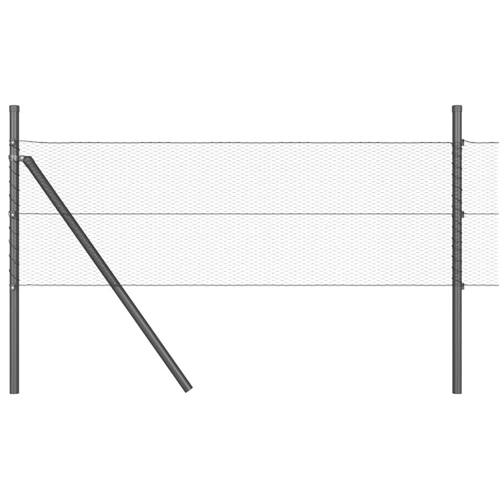 Palo della recinzione Grigio 10 x 0,5 m (rete da 13 mm)