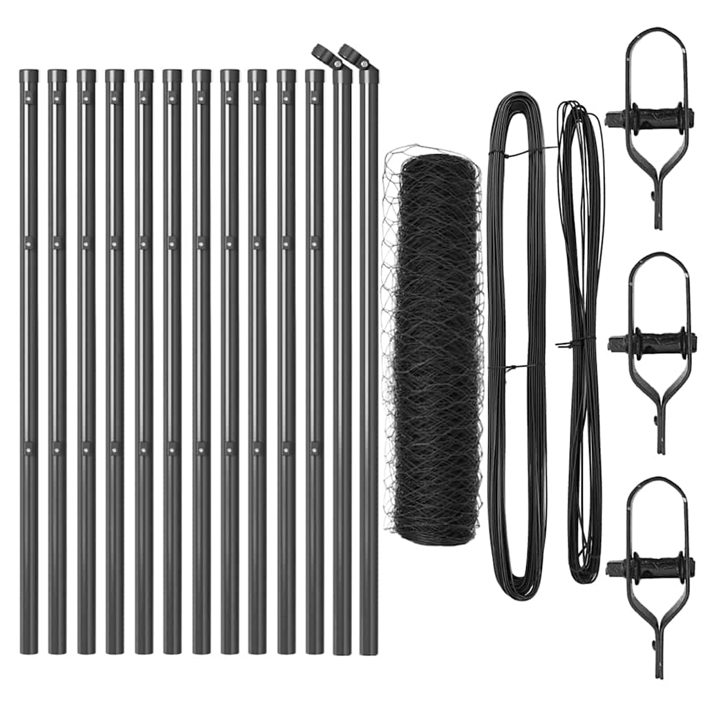 Palo della recinzione Grigio 25 x 0,6 m (maglia 36 mm)