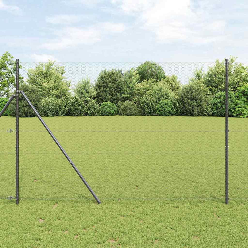 Recinzione esagonale da esterno da fissare a terra 25 x 1,5 m