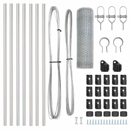 Palo della recinzione Argento 10 x 0,5 m (rete da 13 mm)