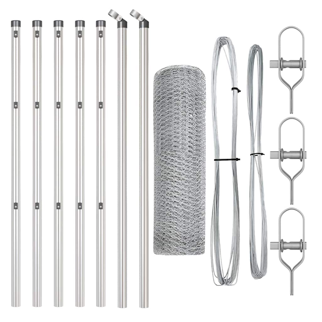 Palo della recinzione Argento 10 x 0,6 m (rete 13 mm) Acciaio