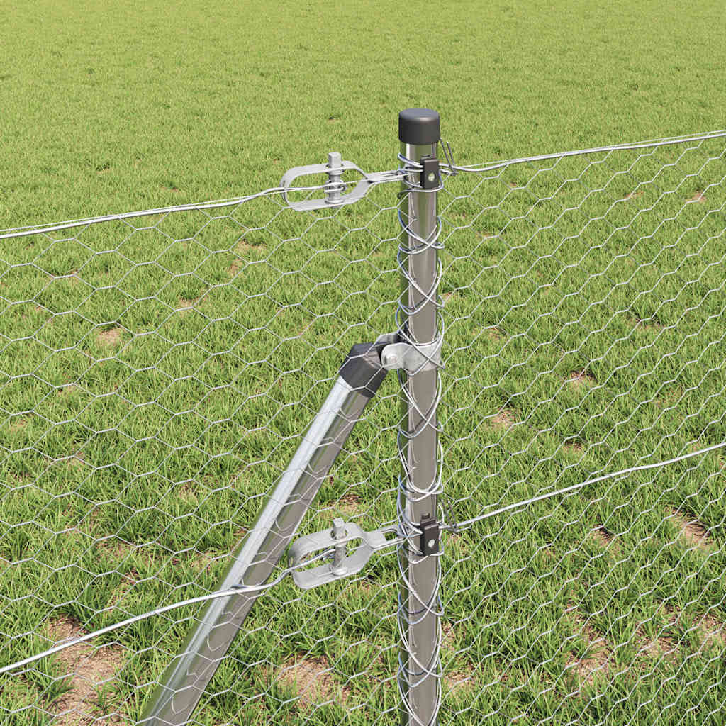 Palo della recinzione Argento 10 x 0,6 m (rete da 25 mm)