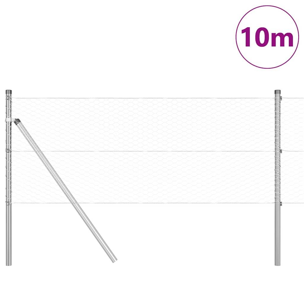 Palo della recinzione Argento 10 x 0,6 m (rete da 25 mm)