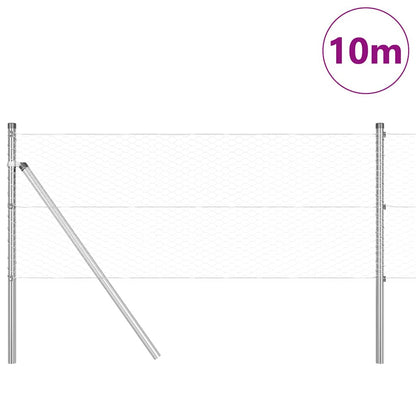 Palo della recinzione Argento 10 x 0,6 m (rete da 25 mm)