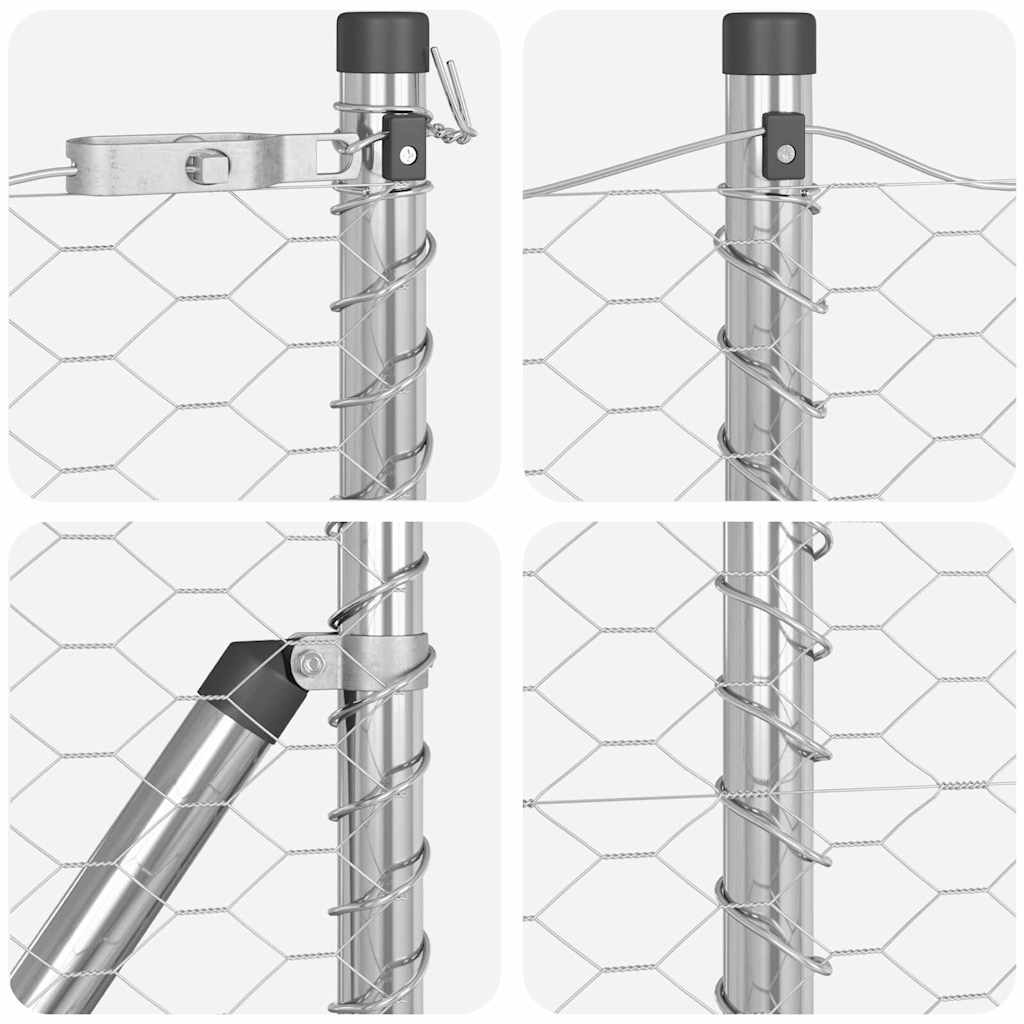 Palo della recinzione Argento 10 x 0,6 m (rete 36 mm) Acciaio