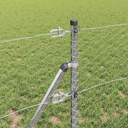 Palo della recinzione Argento 10 x 0,6 m (rete 36 mm) Acciaio
