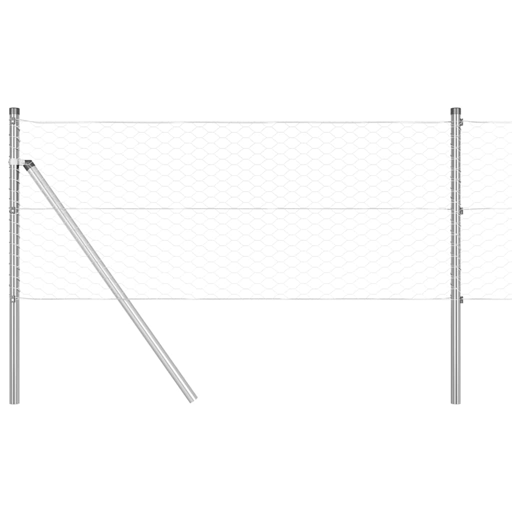 Palo della recinzione Argento 10 x 0,6 m (rete 36 mm) Acciaio