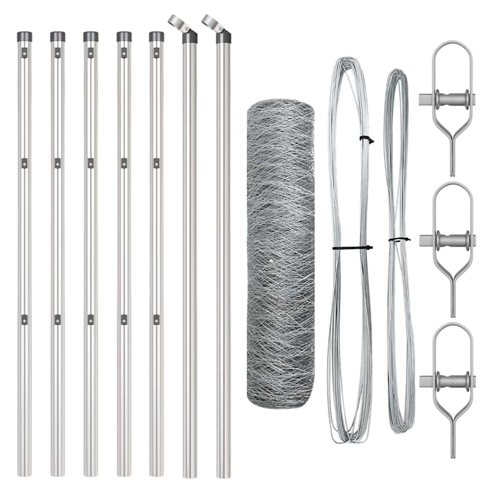 Palo della recinzione Argento 10 x 0,6 m (rete 36 mm) Acciaio