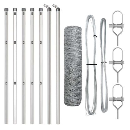 Palo della recinzione Argento 10 x 0,6 m (rete 36 mm) Acciaio