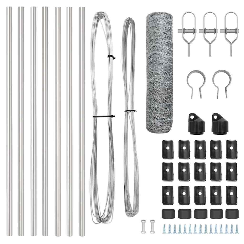 Palo della recinzione Argento 10 x 0,6 m (rete 36 mm) Acciaio