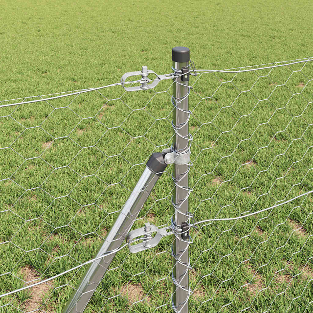 Palo della recinzione Argento 10 x 0,6 m (maglia 50 mm) Acciaio