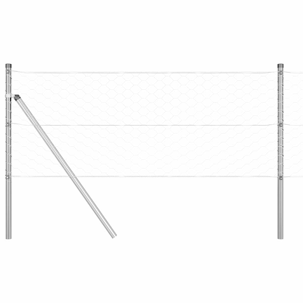 Palo della recinzione Argento 10 x 0,6 m (maglia 50 mm) Acciaio