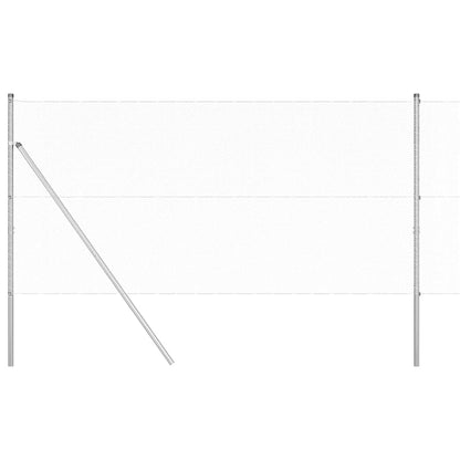 Recinzione con pali. Argento 1 x 25 m Acciaio rivestito in PVC