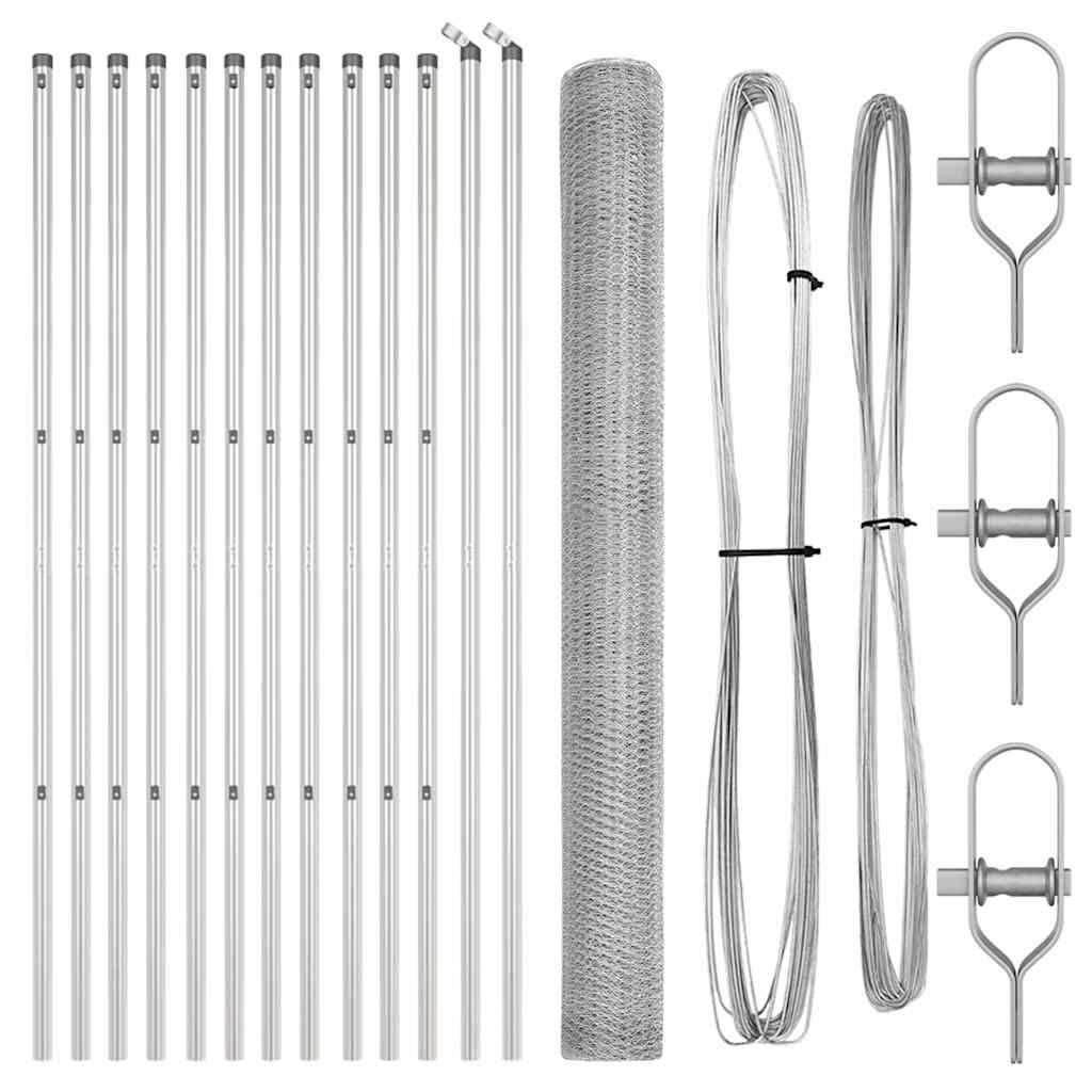 Palo della recinzione Argento 25 x 1,5 m (rete da 25 mm)