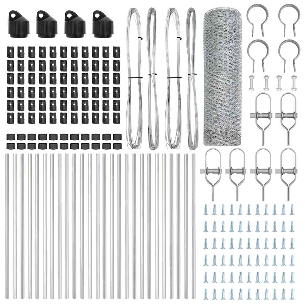 Palo della recinzione Argento 50 x 0,8 m (maglia da 13 mm)