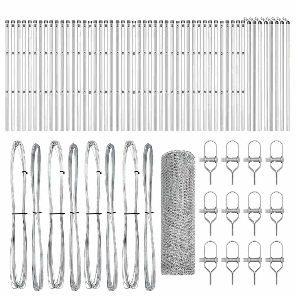 Palo della recinzione Argento 100 x 0,4 m (maglia di 13 mm)