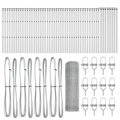 Palo della recinzione Argento 100 x 0,4 m (maglia di 13 mm)