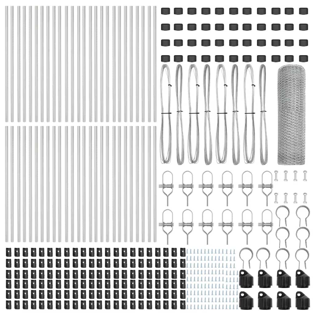 Palo della recinzione Argento 100 x 0,4 m (maglia di 13 mm)